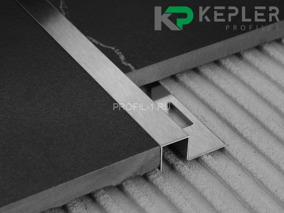 П-профиль закладной 12х12 мм из нержавеющей стали SS 304 FSBP017-12 S S.S.304 сатинированный 2.7 м