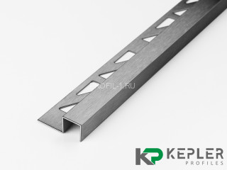 П-профиль закладной 12х12 мм из нержавеющей стали SS 304 FSBP017-12 S S.S.304 сатинированный 2.7 м