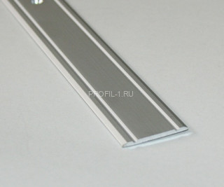 Алюминиевый порог одноуровневый плоский с насечками 30 мм Effector A 02.01 2,7 м серебро