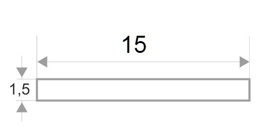 Латунная полоса PP 15 OA 15 антик 2,7м Латунная полоса PP 15 OA 15 антик 2,7м