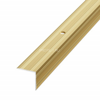 Алюминиевый порог угловой 20х20 мм с рифлением Д5 Золото КЕ 2,7 м (упаковка 10 штук) Алюминиевый порог угловой 20х20 мм с рифлением Д5 Золото КЕ 2,7 м (упаковка 10 штук)