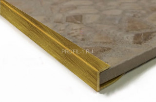 Латунный С-профиль окантовочный 11 мм ЛПГ-11 антик 2,7 м