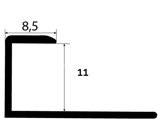 Латунный С-профиль окантовочный 11 мм ЛПГ-11 антик 2,7 м