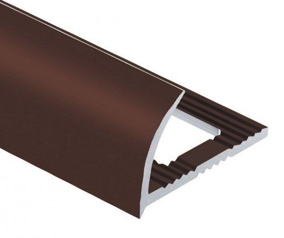 Алюминиевый профиль для плитки С-образный 10 мм PV17-38 темно-коричневый Ral 8017 2,7 м