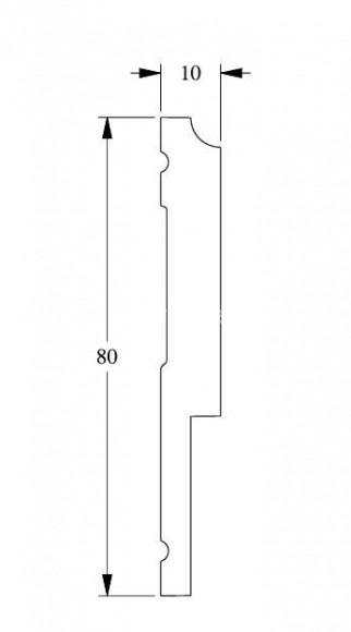 Молдинг Orac Decor Purotouch P9900 белый полиуретан 80х10 мм 2м