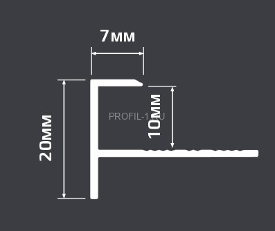 Алюминиевый профиль F-образный с рифлением PV53-17 титан блестящий 2,7 м