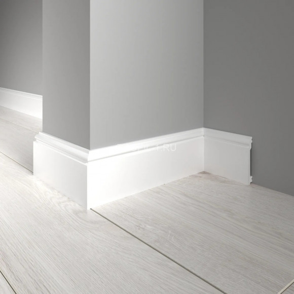 Напольный плинтус Decor-Dizayn 701-115 полистирол белый, под покраску 100х16х2400 мм