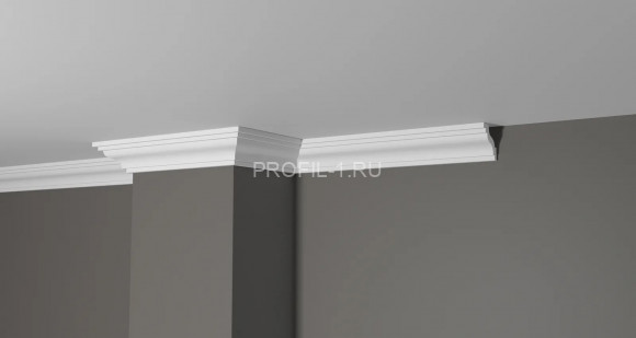 Потолочный плинтус Decor-Dizayn DD28 полистирол белый, под покраску 41х40х2000 мм