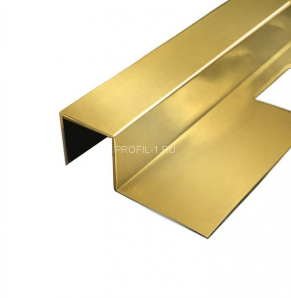 П-профиль закладной 12х12 мм из нержавеющей стали SS 304 FSBP017-12 GP S.S.304 золото полированное 2.7 м