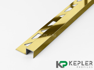 П-профиль закладной 12х12 мм из нержавеющей стали SS 304 FSBP017-12 GP S.S.304 золото полированное 2.7 м