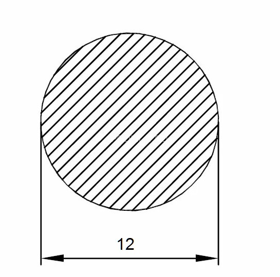 Алюминиевый пруток круглый 12 мм 3 метра Алюминиевый пруток круглый 12 мм 3 метра