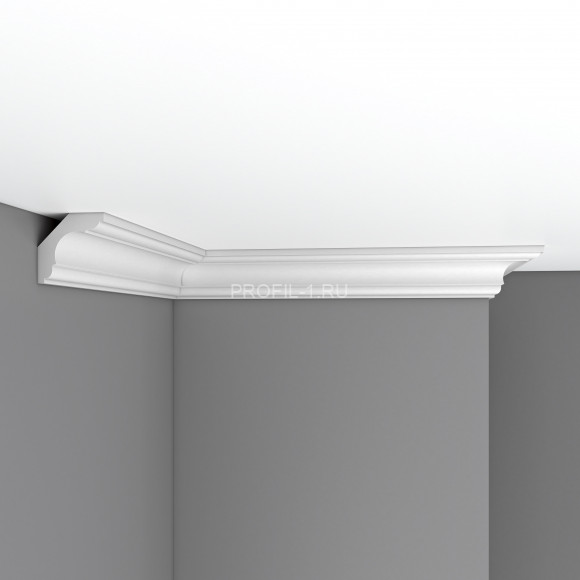 Плинтус потолочный 58х58х2400 мм Decomaster DP 110 из полиуретана белый под покраску