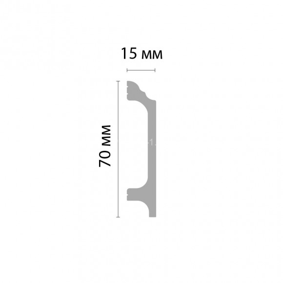 Плинтус DECOMASTER D025 ДМ (70x15x2000) напольный, ударопрочный полимер, белый, под покраску Плинтус DECOMASTER D025 ДМ (70x15x2000) напольный, ударопрочный полимер, белый, под покраску