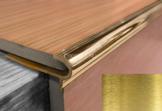 Латунный окантовочный F-профиль для ступеней под плитку FL 100 OS 10 шлифованный 2,7м