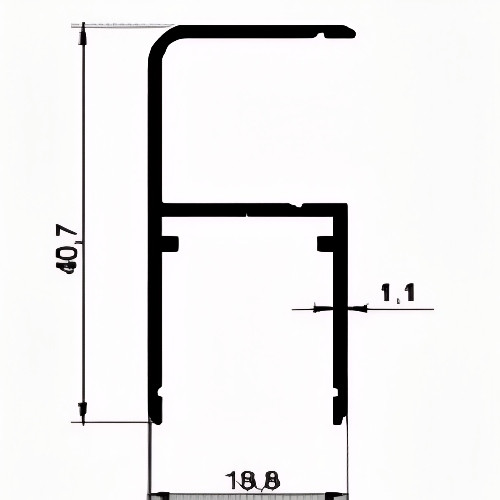 Алюминиевый профиль угловой 90° под ДСП 16 мм Диал СТП-103 серебро 3 м
