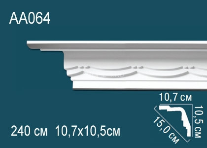 Потолочный плинтус с рисунком Перфект AA064 полиуретан 105х150х107 мм 240 см