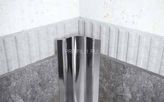 Уголок из нержавеющей стали  внутренний округлый равнополочный с загнутыми краями 30х30 мм FVR 30 P полированная сталь 300 см