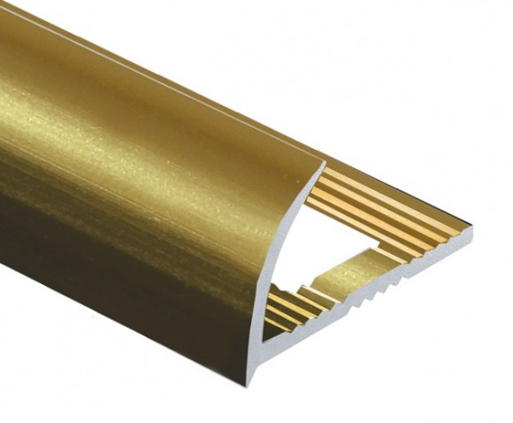 Профиль С-образный алюминий для плитки 10 мм PV08-05 eco золото блестящее 2,7 м