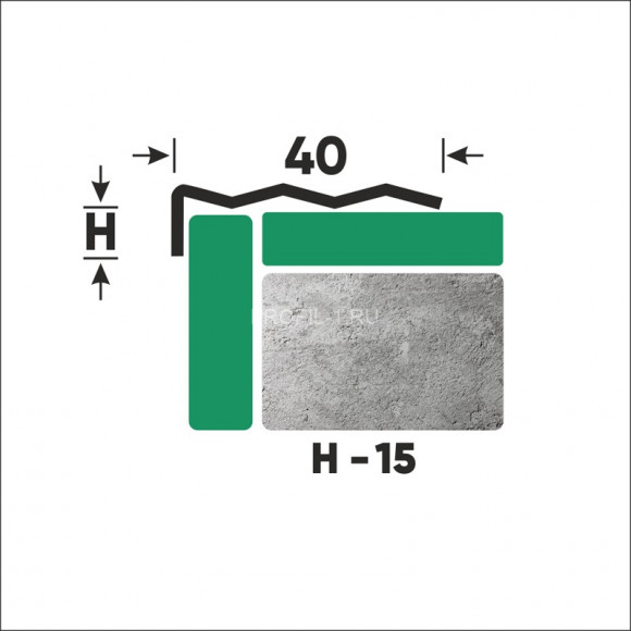 Угловой порог из нержавеющей стали 40х15 мм FCA 15 GP золото полированное 270 см