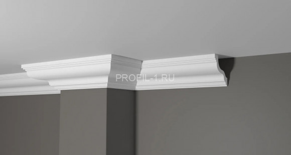 Потолочный плинтус Decor-Dizayn DD30 полистирол белый, под покраску 74х82х2000 мм