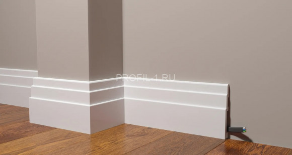 Напольный плинтус Decor-Dizayn DD705 полистирол белый, под покраску 120х18х2000 мм