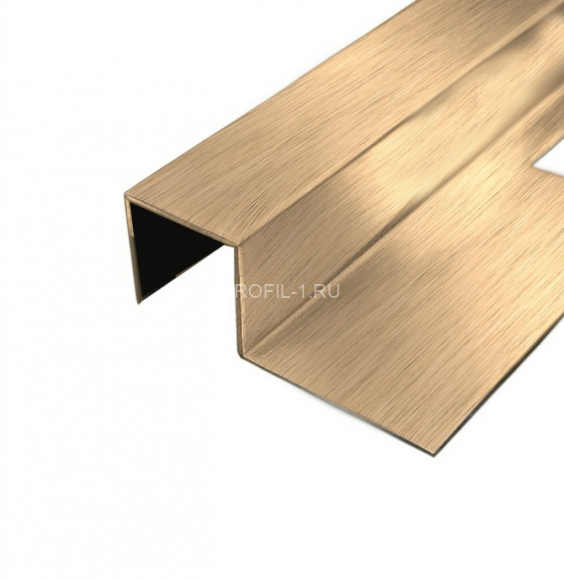 П-профиль закладной 12х12 мм из нержавеющей стали SS 304 FSBP017-12 GS S.S.304 золото сатинированное 2.7 м