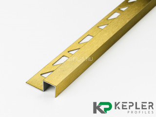 П-профиль закладной 12х12 мм из нержавеющей стали SS 304 FSBP017-12 GS S.S.304 золото сатинированное 2.7 м