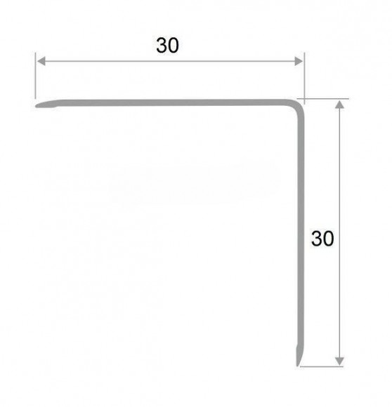 Равнополочный уголок алюминиевый 30х30 мм ПН-30х30 серый муар 2.7 м