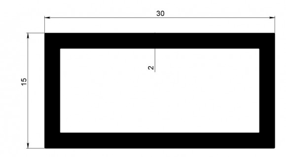 Алюминиевый бокс прямоугольный 15х30х2 мм 3 метра