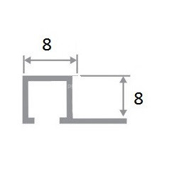 Алюминиевый П-профиль закладной 8х8 мм Effector 2,7 м A 86.Е01 серебро глянец