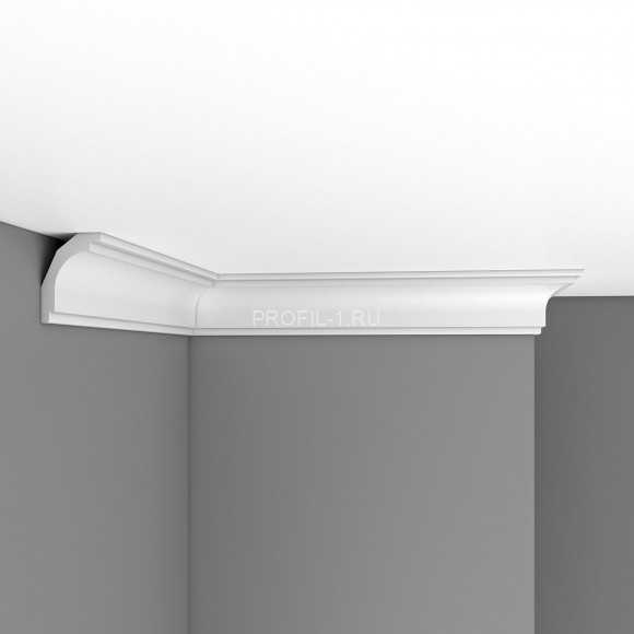 Плинтус потолочный 68х55х2400 мм Decomaster DP 16А из полиуретана белый под покраску