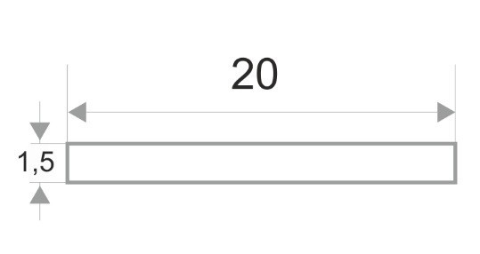 Латунная полоса PP 20 OS 20 шлифованная 3м