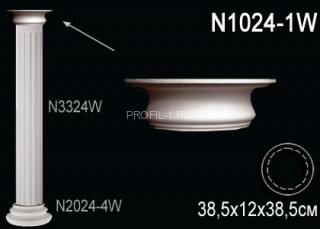 Капитель колонны Перфект N1024-1W полиуретан 120х385х385 мм