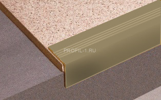 Алюминиевый порог угловой 25х25 мм с рифлением Д9 Бронза РЕ 2,7 м (упаковка 10 штук)