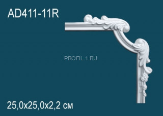 Угловой элемент с орнаментом Перфект AD411-11R правый 250х250 мм