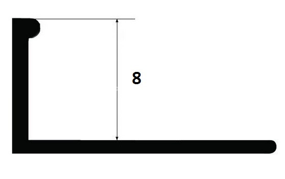 Латунный профиль L-образный 8 мм ЛГ-8 полированный 2,7 м
