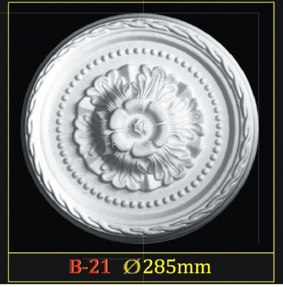 Потолочная розетка Glanzepol B-21 280 мм белая полистирол