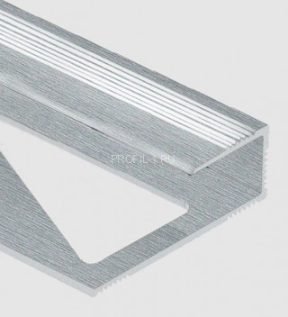 Профиль для ламината оконечный Panel L с рифлением алюминий 10 мм PV59-03 серебро блестящее 2,7 м Профиль для ламината оконечный Panel L с рифлением алюминий 10 мм PV59-03 серебро блестящее 2,7 м