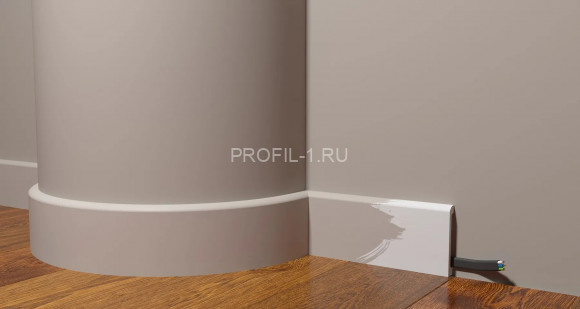 Напольный гибкий плинтус Decor-Dizayn DD706-E полистирол белый, под покраску 80х13х2000 мм Напольный гибкий плинтус Decor-Dizayn DD706-E полистирол белый, под покраску 80х13х2000 мм