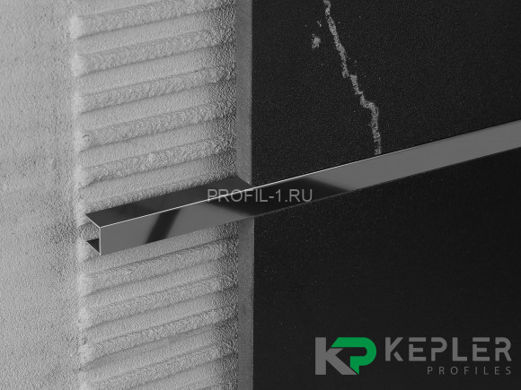 П-профиль бордюрный 10х10 мм из нержавеющей стали SS 304 FSUP10-BP S.S.304 черный полированный 2.7 м