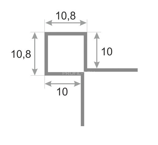 Угловой профиль нержавеющая сталь для плитки SB020-10H серебро глянец 2,7 м