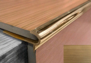 Латунный окантовочный F-профиль для ступеней под плитку FL 100 OА 10 антик 2,7м