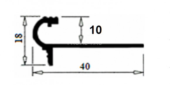 Латунный окантовочный F-профиль для ступеней под плитку FL 100 OА 10 антик 2,7м
