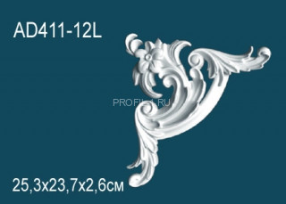 Угловой элемент с орнаментом Перфект AD411-12L левый 253х237 мм