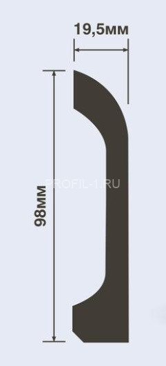 Напольный плинтус HiWood B98V1 белый 98х19,5 мм 200 см Напольный плинтус HiWood B98V1 белый 98х19,5 мм 200 см