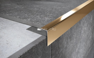 F-профиль из нержавеющей стали 8 мм FF 8 GP золото полированное 270 см