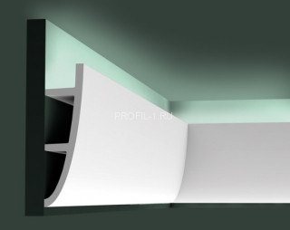 Потолочный плинтус для скрытого освещения Orac Decor C374 белый полиуретан 180х50 мм 2м Потолочный плинтус для скрытого освещения Orac Decor C374 белый полиуретан 180х50 мм 2м