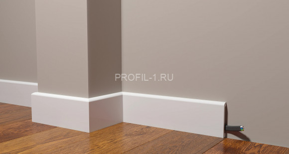 Напольный плинтус Decor-Dizayn DD706 полистирол белый, под покраску 80х13х2000 мм