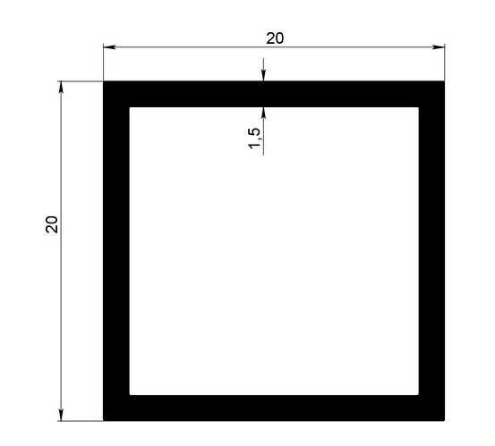 Алюминиевый бокс квадратный 20х20х1,5 мм 3 метра Алюминиевый бокс квадратный 20х20х1,5 мм 3 метра