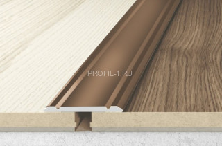 Алюминиевый порог одноуровневый плоский с насечками 30 мм Effector A 02.03 2,7 м бронза